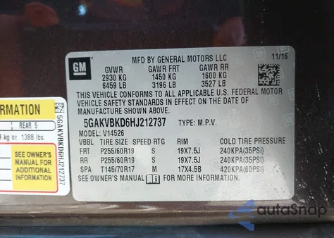 2017 Buick Enclave Leather from USA, damaged, VIN 5GAKVBKD6HJ212737